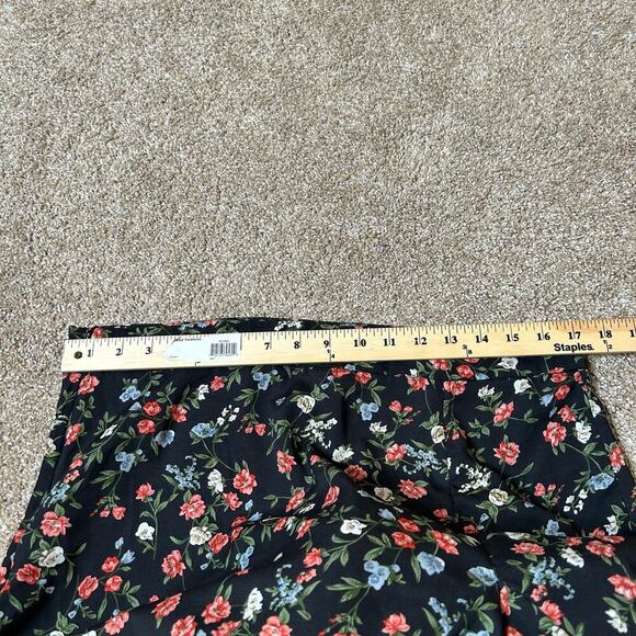 Shein Curve plus size skirt asymmetrical floral print high slit ruffle trim 0XL - Picture 5 of 8